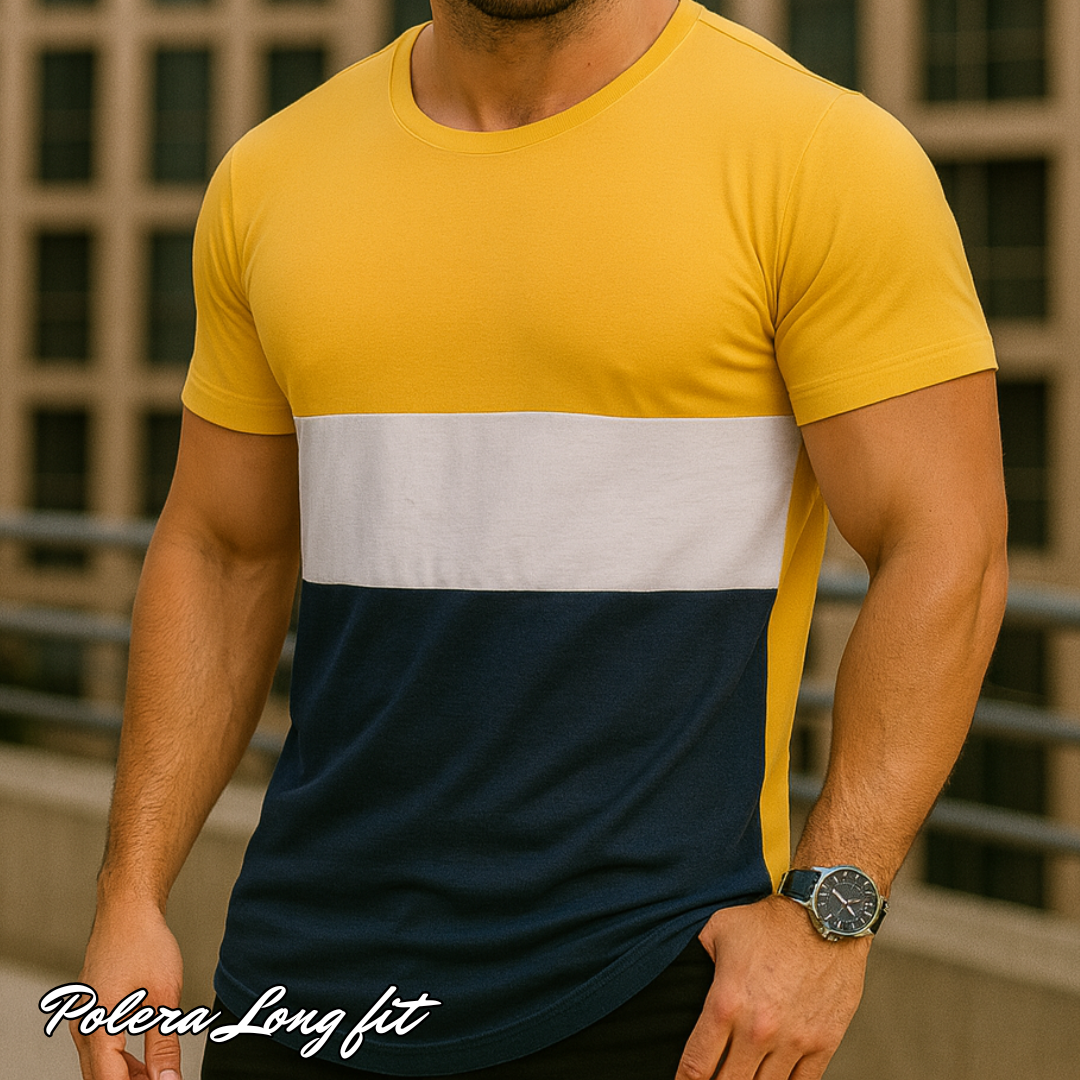Polera Long fit Bi-tricolor