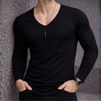 Polera Long V manga Larga