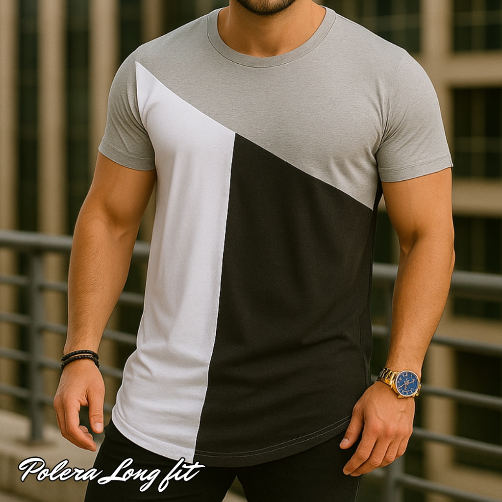 Polera Long fit Bi-tricolor