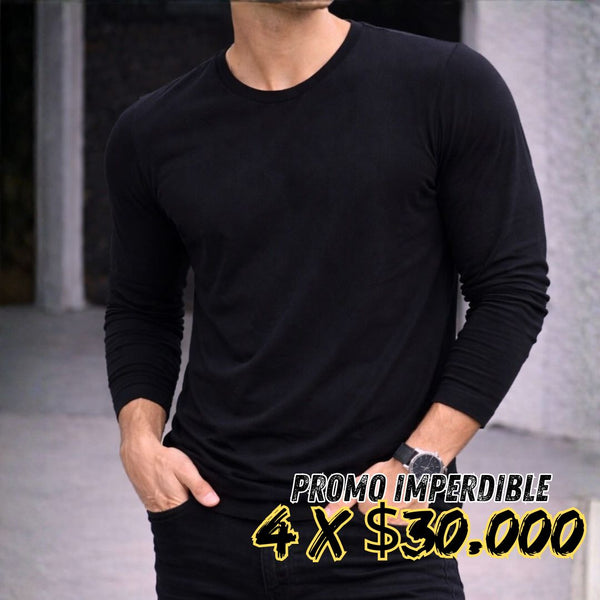 4 Poleras Polo Manga larga