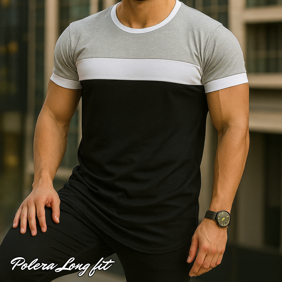 Polera Long fit Bi-tricolor