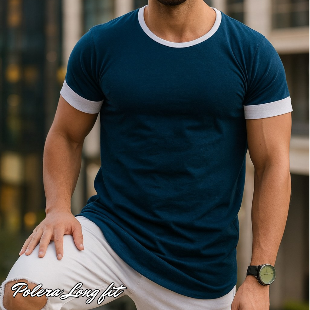 Polera Long fit Bi-tricolor