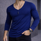 Polera Long V manga Larga