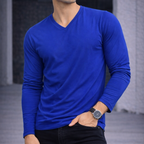 4 Poleras Cuello V Manga Larga