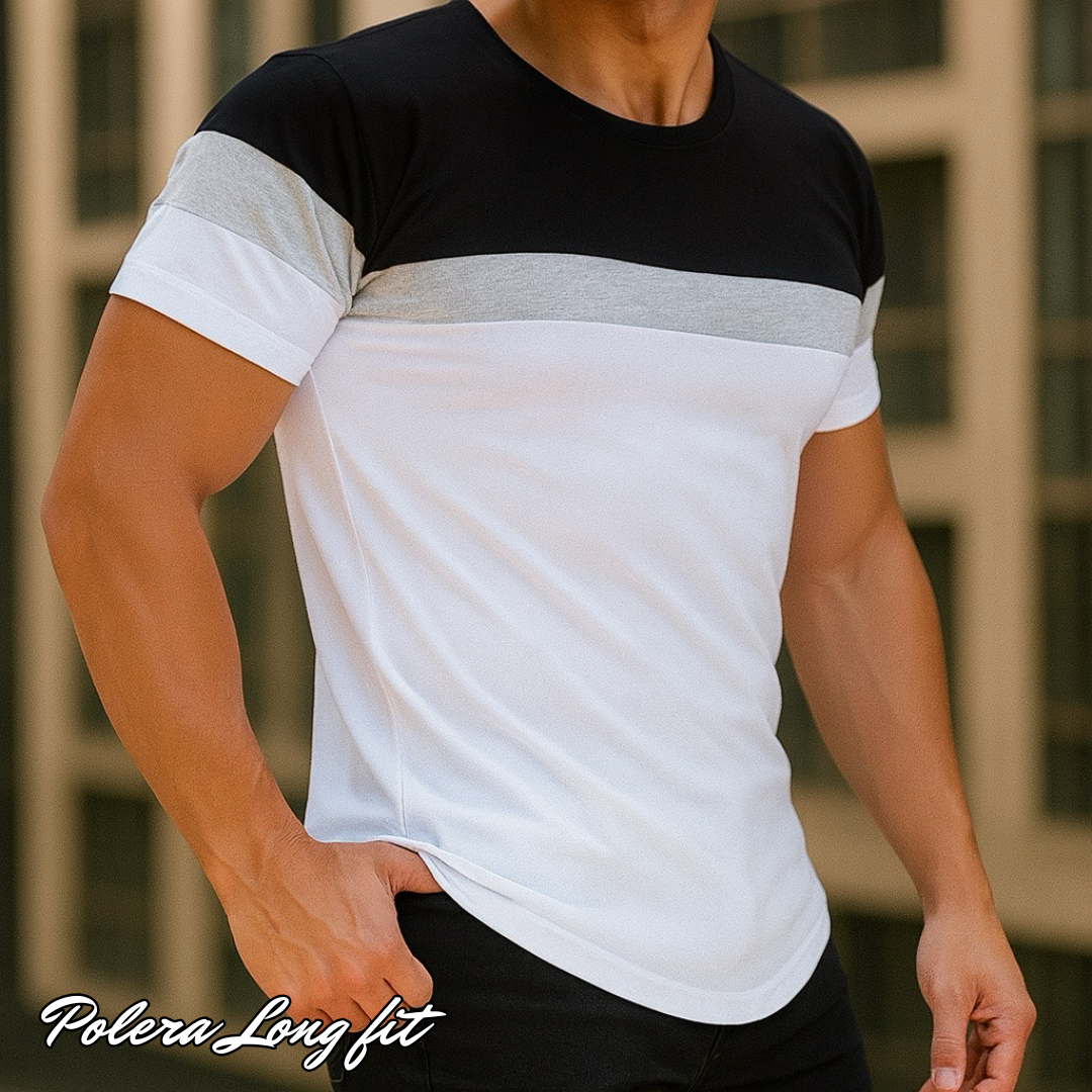 Polera Long fit Bi-tricolor