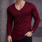 Polera Long V manga Larga