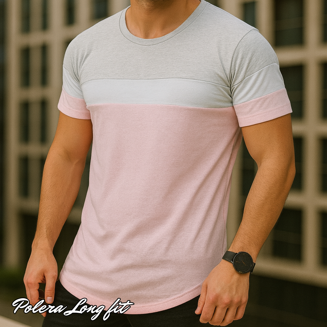 Polera Long fit Bi-tricolor