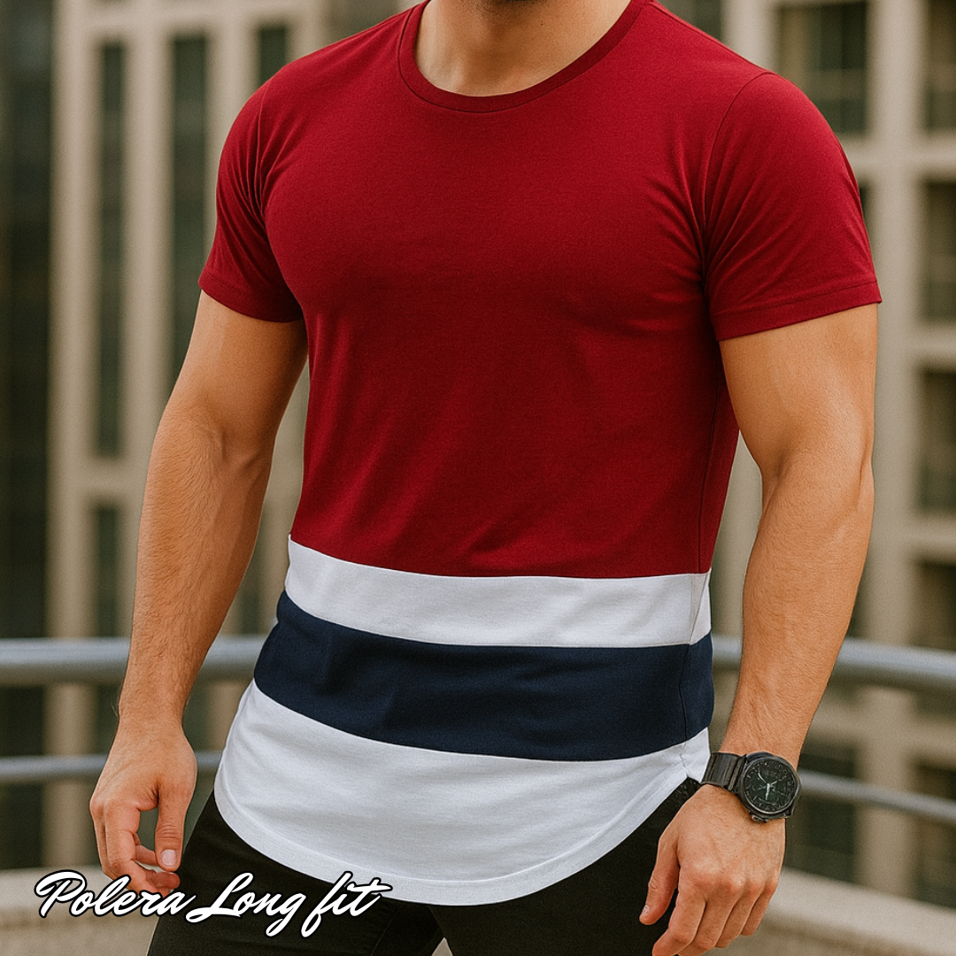 Polera Long fit Bi-tricolor