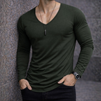 Polera Long V manga Larga