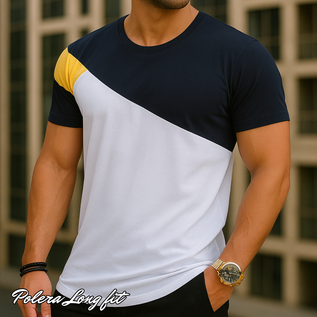 Polera Long fit Bi-tricolor