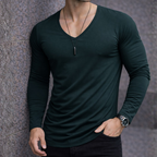 Polera Long V manga Larga