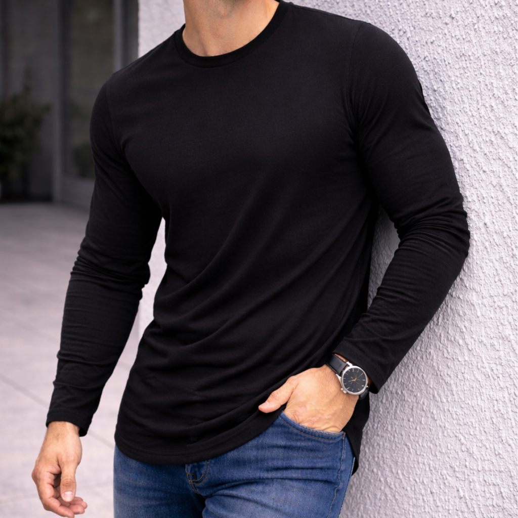 Polera Long Fit Manga Larga