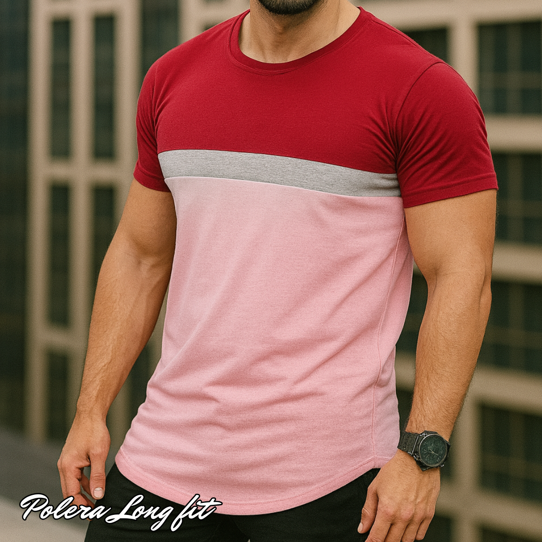 Polera Long fit Bi-tricolor