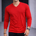 4 Poleras Cuello V Manga Larga