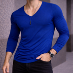 Polera Long V manga Larga
