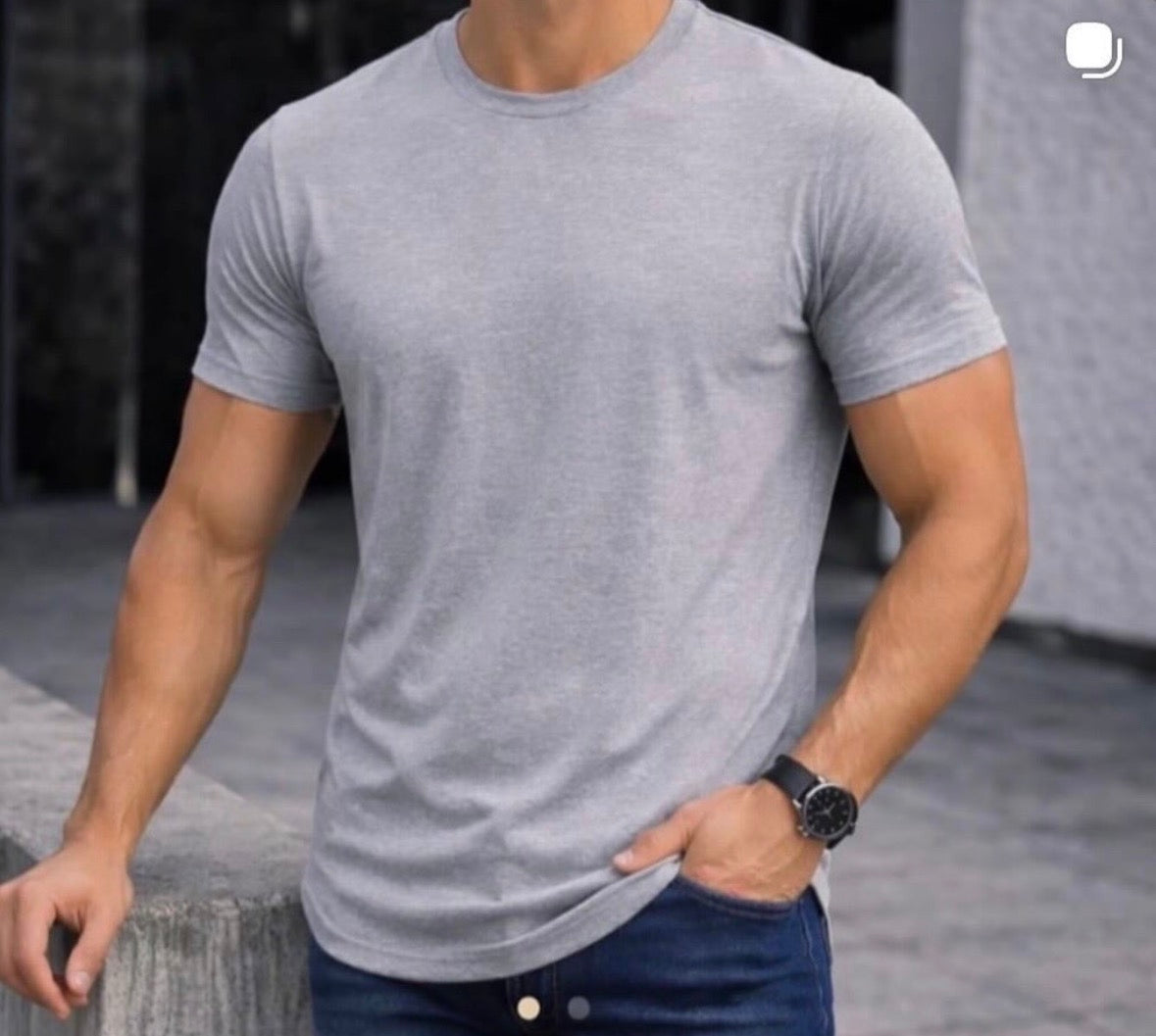 Polera Long fit Gris Melange M