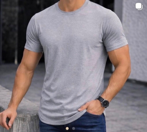 Polera Long fit Gris Melange M